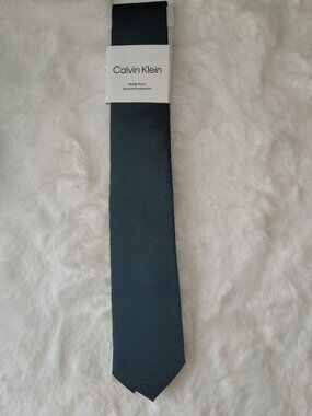 Calvin Klein Mens Unison Solid Tie Hunter Green ONE SIZE